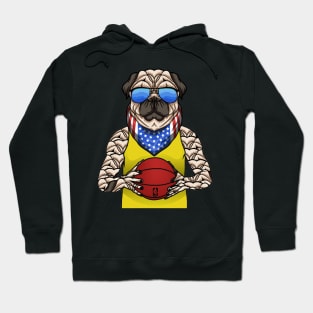 Dog animal playing basketball Hoodie